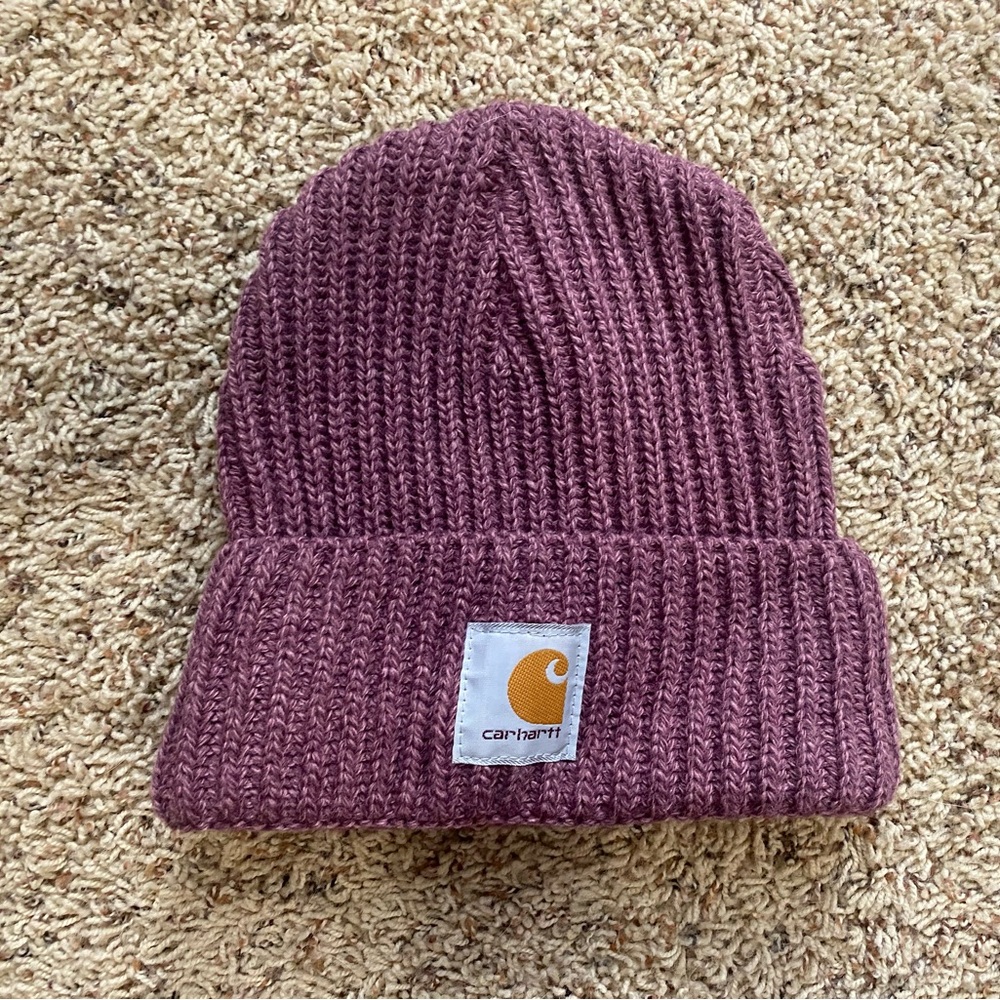 Purple Ribbed Carhartt Beanie